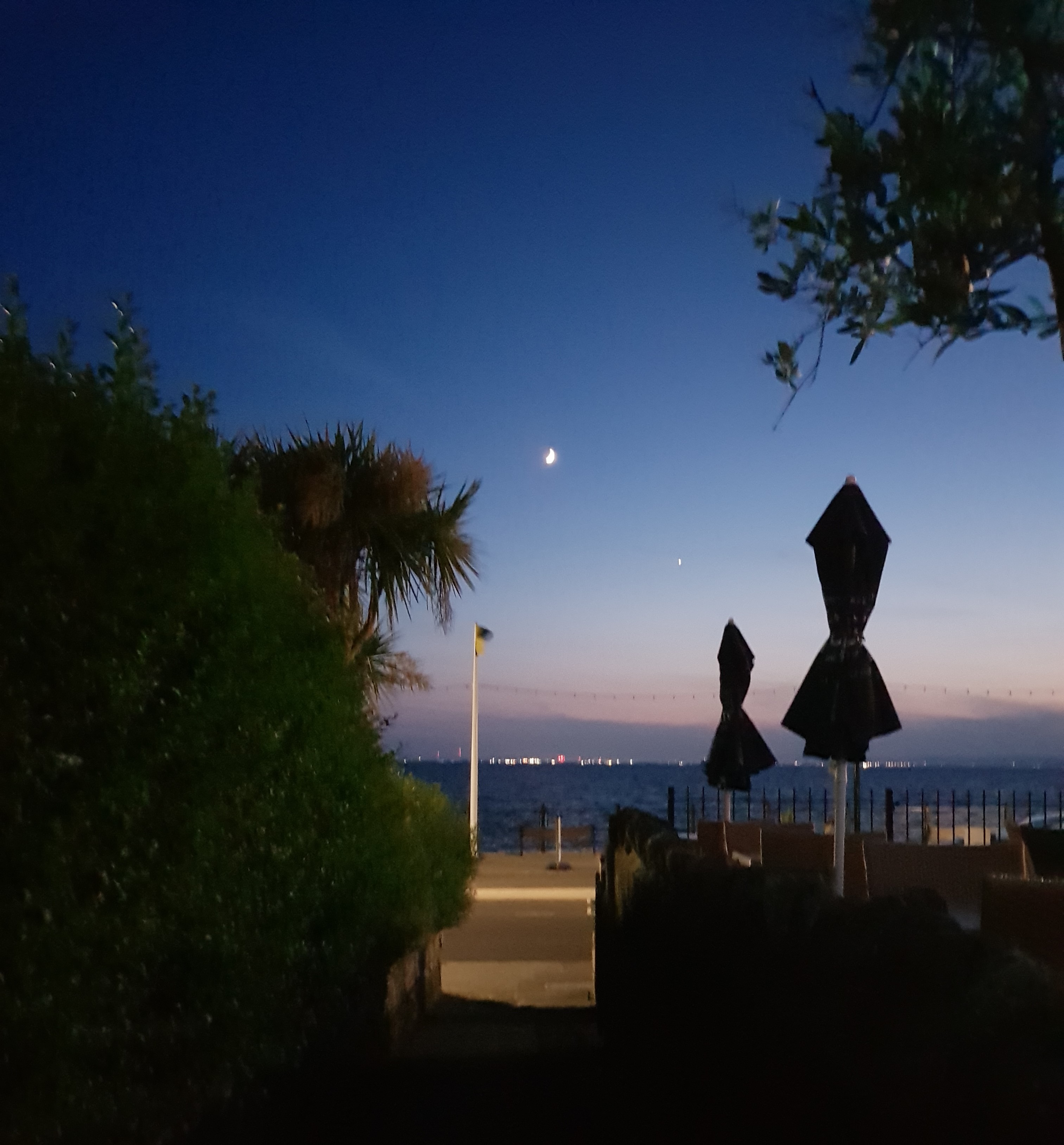 picture of the moon, Venus and Cardiff