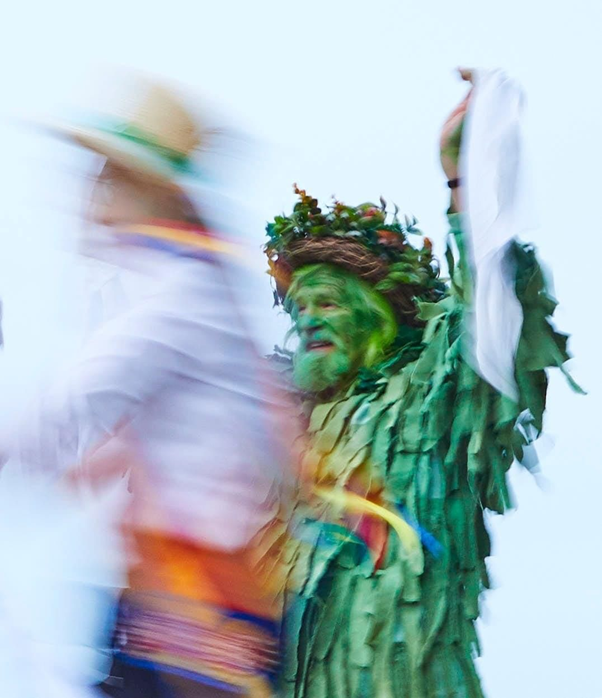 Picture of Green Man at Glasto Tor mayday 2022